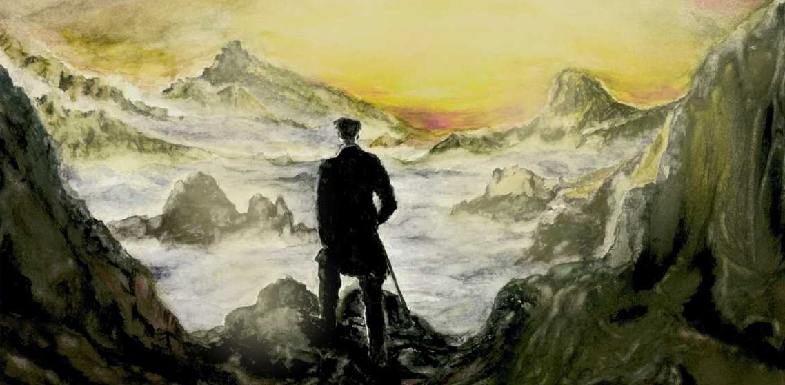 Frank Polakowski`s Wanderer im Nebel. Nachempfindung eines Gemäldes von Caspar David Friedrich